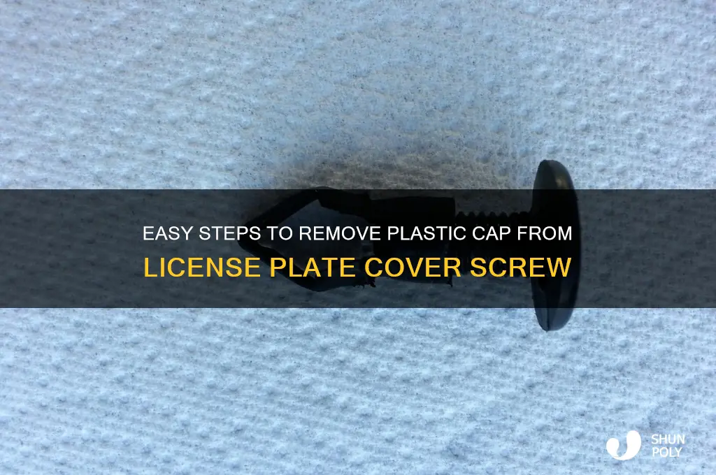 how to remove plastic cap on screw license plate cover