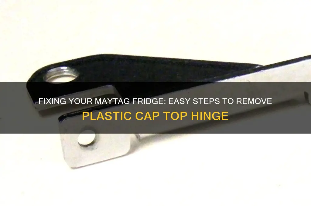 how to remove plastic cap top hinge refrigerator door maytag