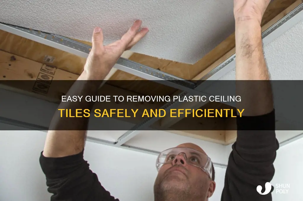 how to remove plastic ceiling tiles