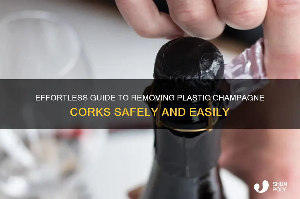 how to remove plastic champagne cork