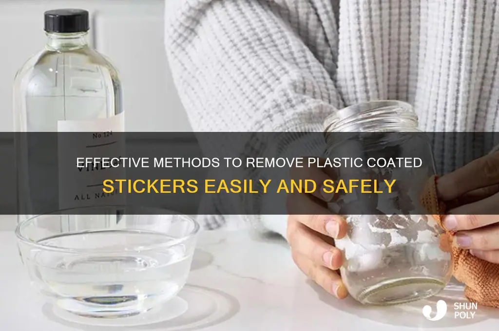 how to remove plastic coated stickers