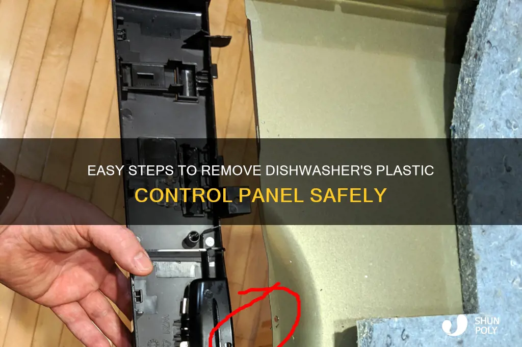 how to remove plastic control panel on dishwasher