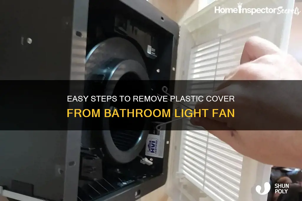 how to remove plastic cover for bathroom light fan