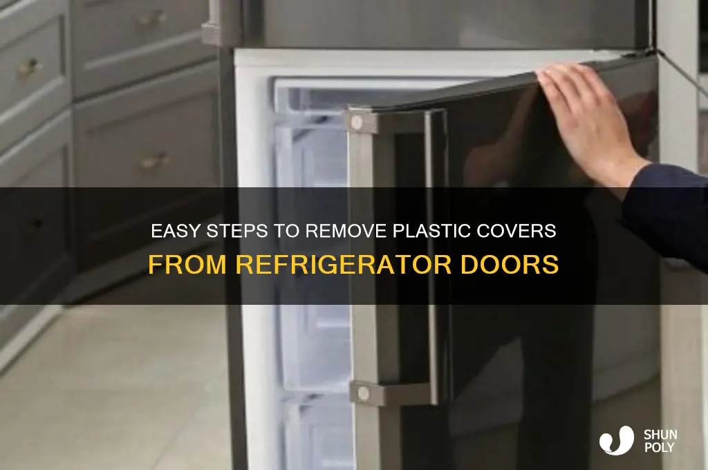 how to remove plastic covers top of refrigerator doors