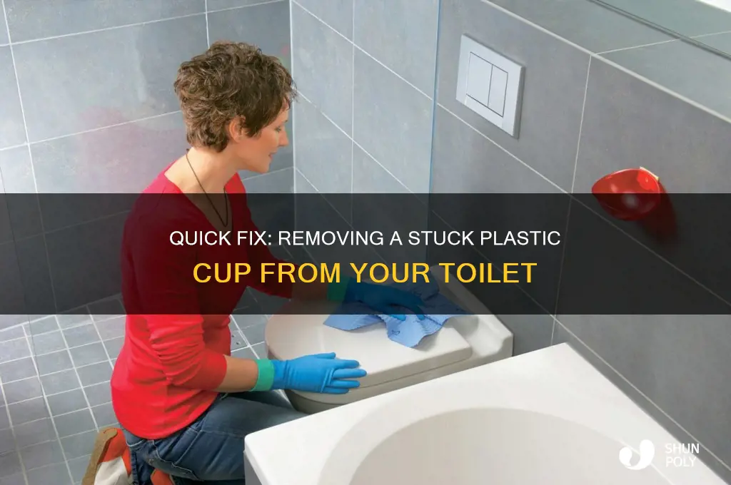 how to remove plastic cup from toilet