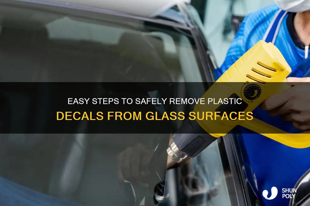 how to remove plastic decals from glass