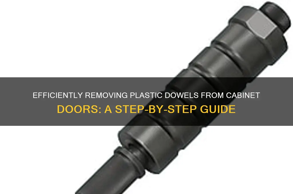 how to remove plastic dowels from cabinet doors
