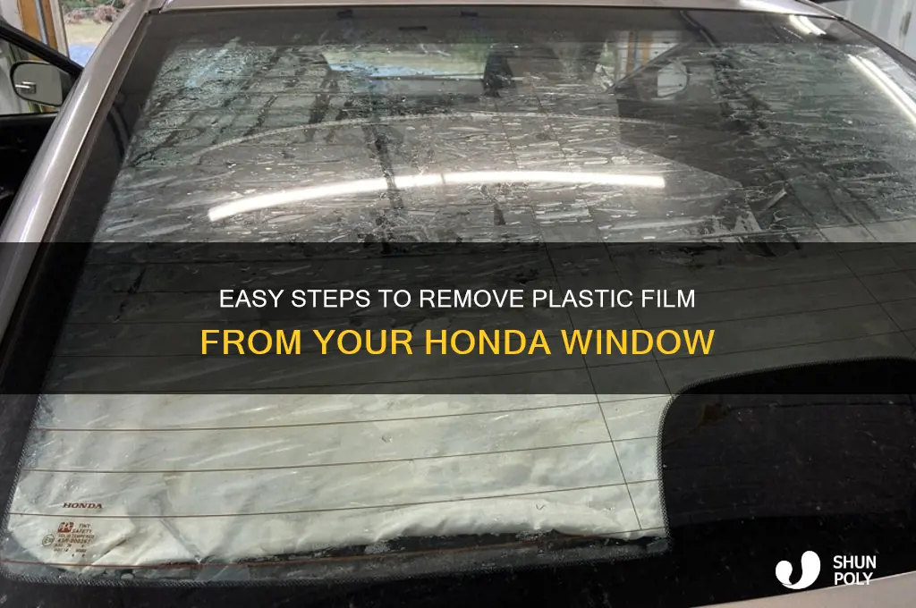 how to remove plastic film from honda window