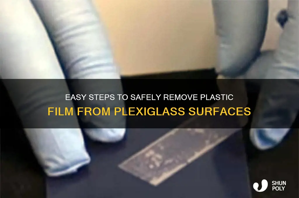 how to remove plastic film from plexiglass