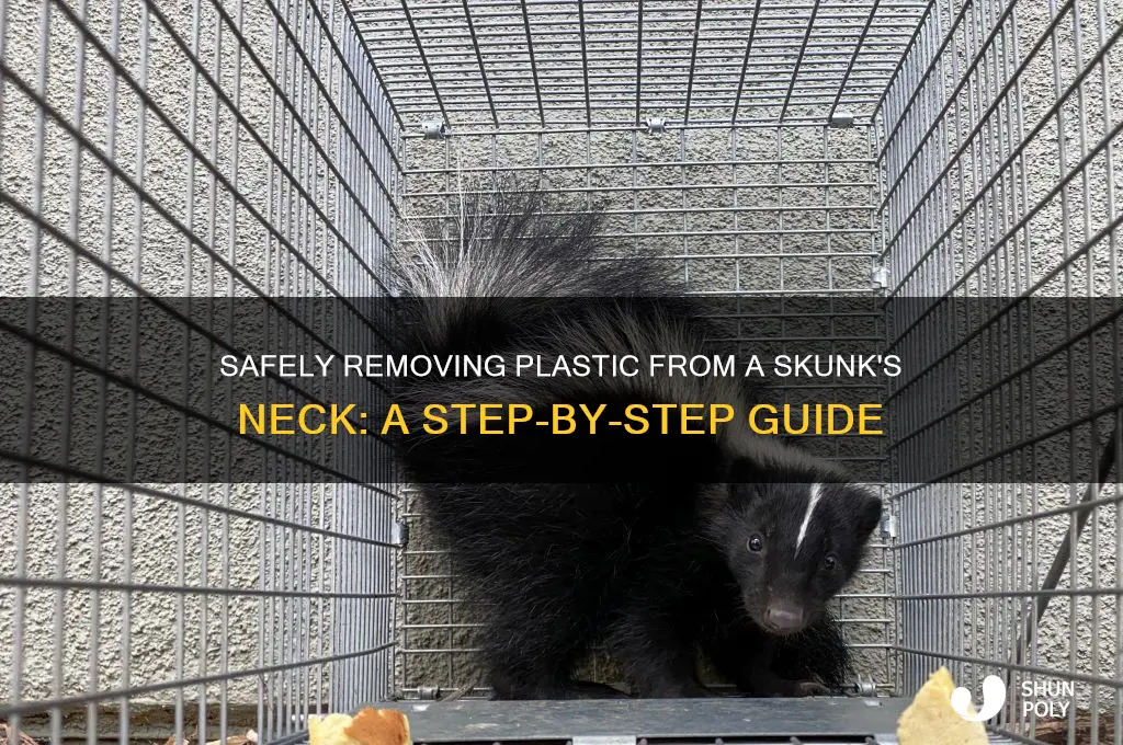 how to remove plastic from around skunk neck