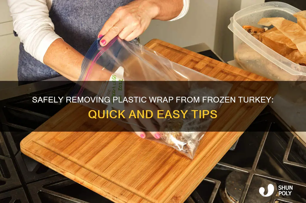 how to remove plastic from frozen turkey