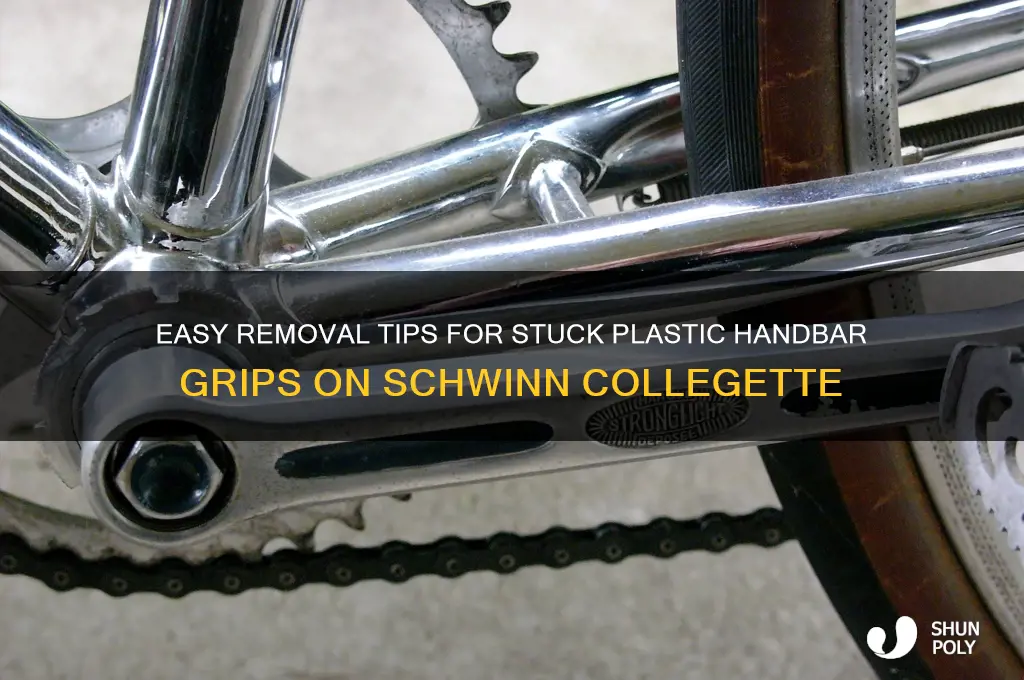 how to remove plastic handbar grips stuck on schwinn collegette