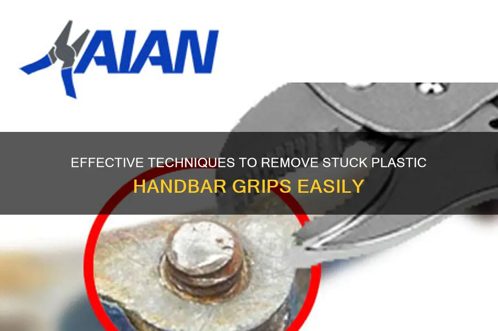 how to remove plastic handbar grips stuck on