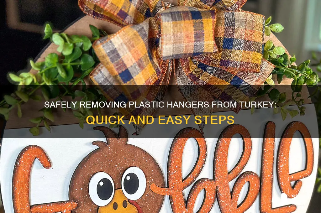how to remove plastic hanger from turkey