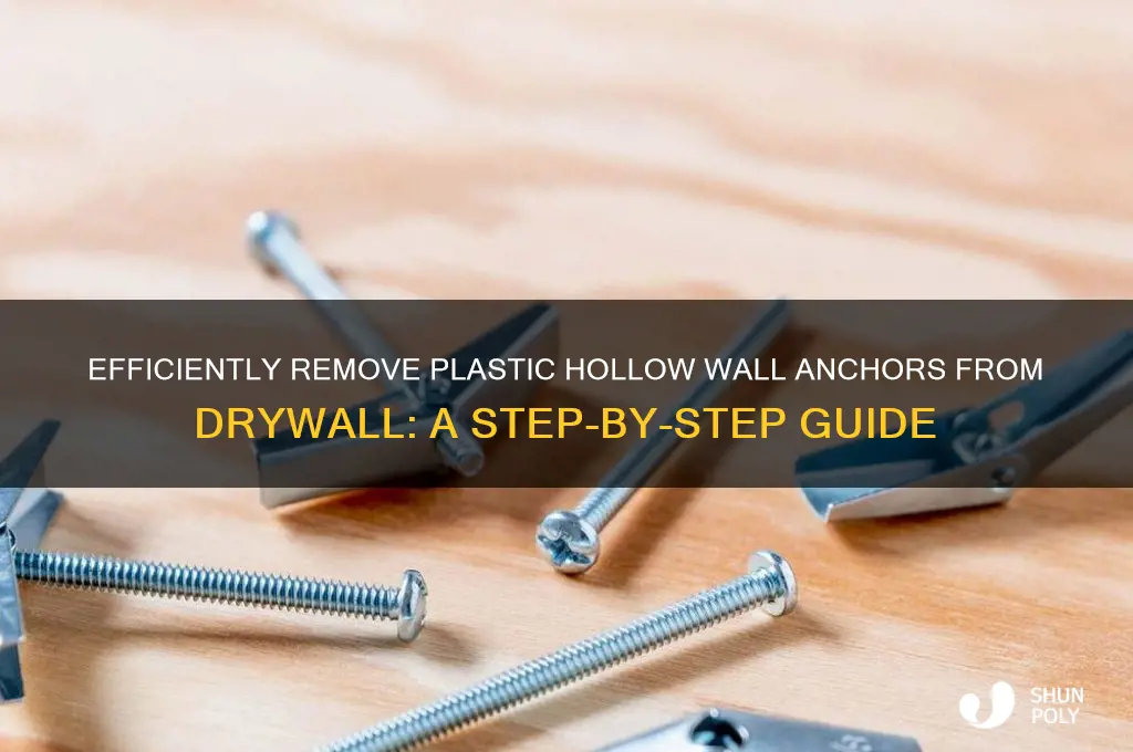 how to remove plastic hollow wall anchors from drywall