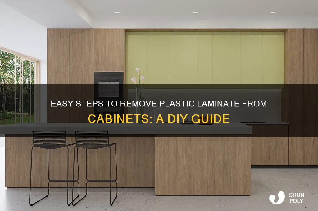 how to remove plastic laminate from cabinets