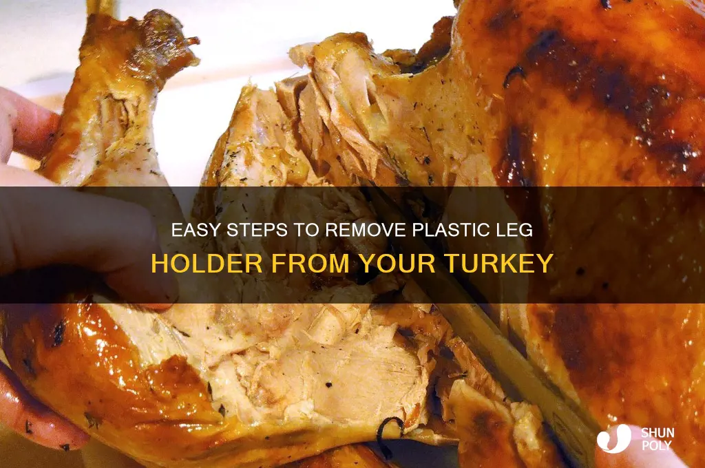 how to remove plastic leg holder from turkey