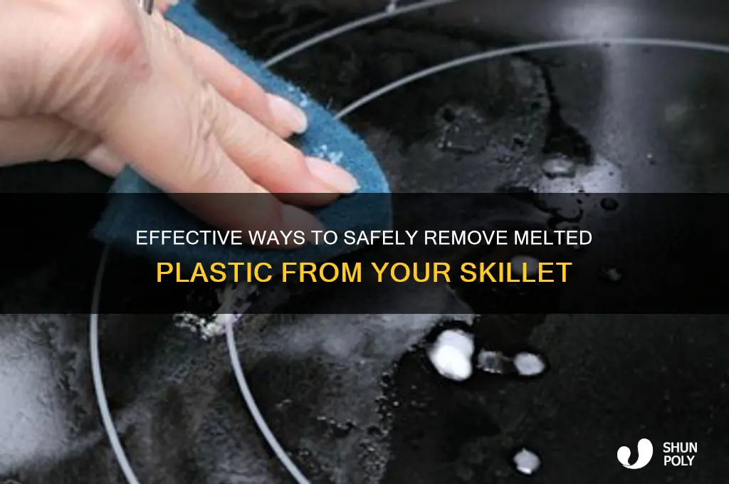 how to remove plastic off skillet