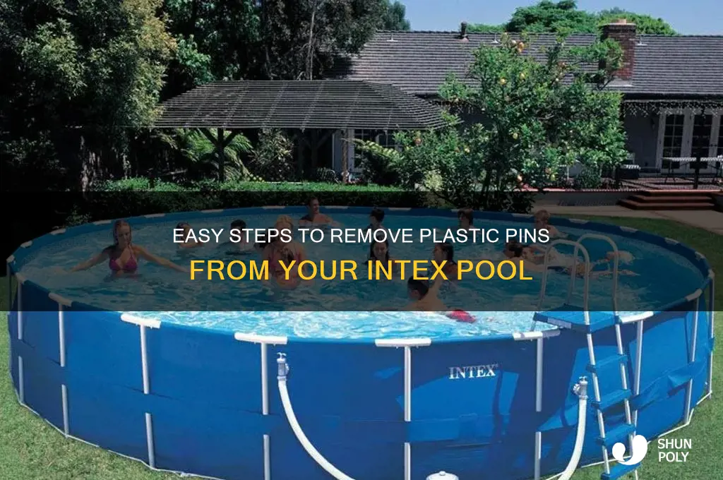 how to remove plastic pins from intex pool