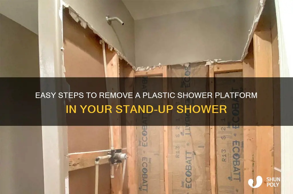 how to remove plastic platform in stand up shower