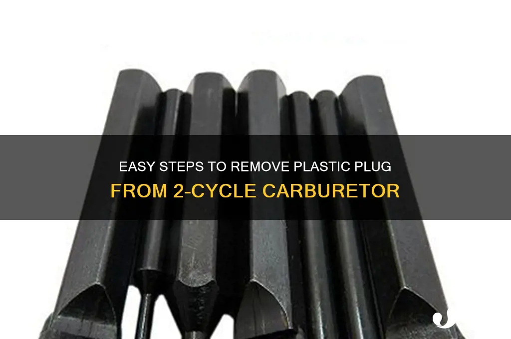 how to remove plastic plug from 2 cycle carburetor