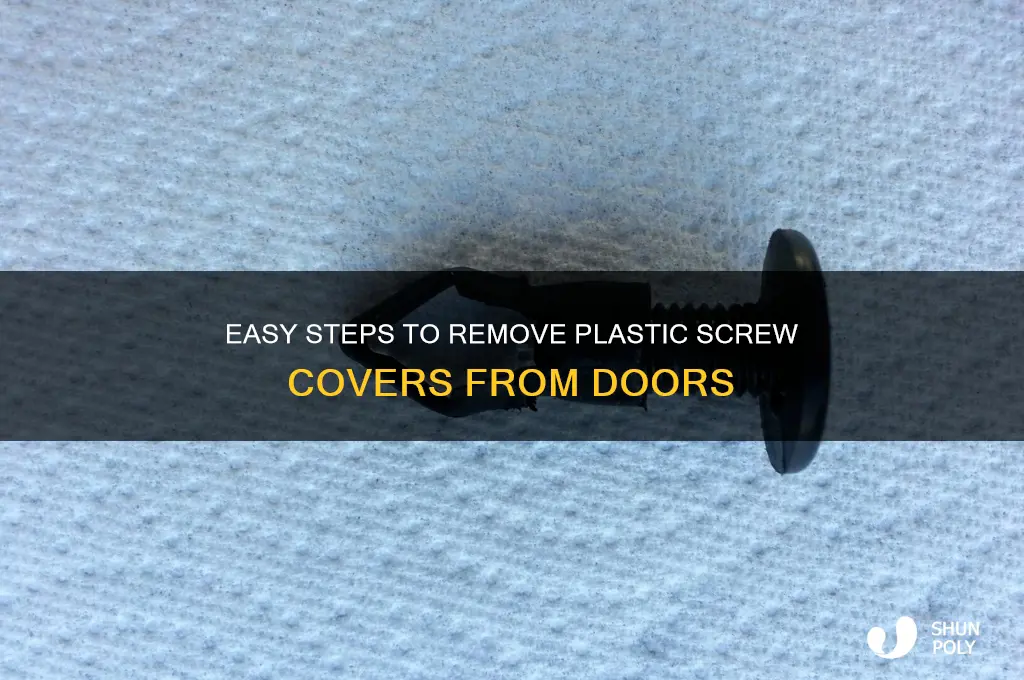 how to remove plastic screw covers from door