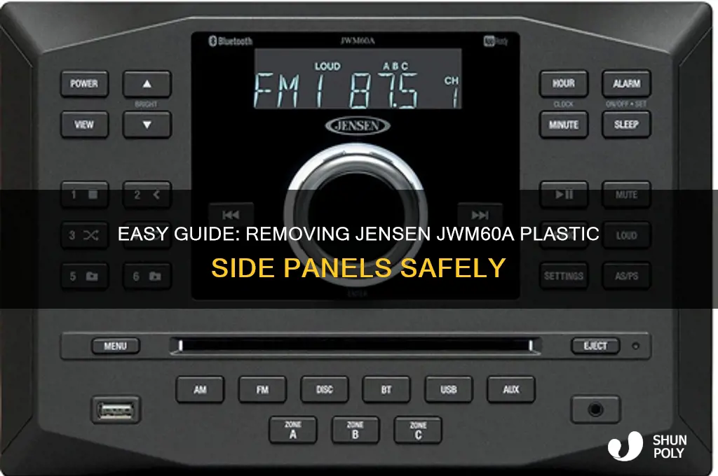 how to remove plastic side panels on jensen jwm60a