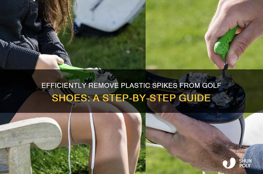 how to remove plastic spikes from golf shoes
