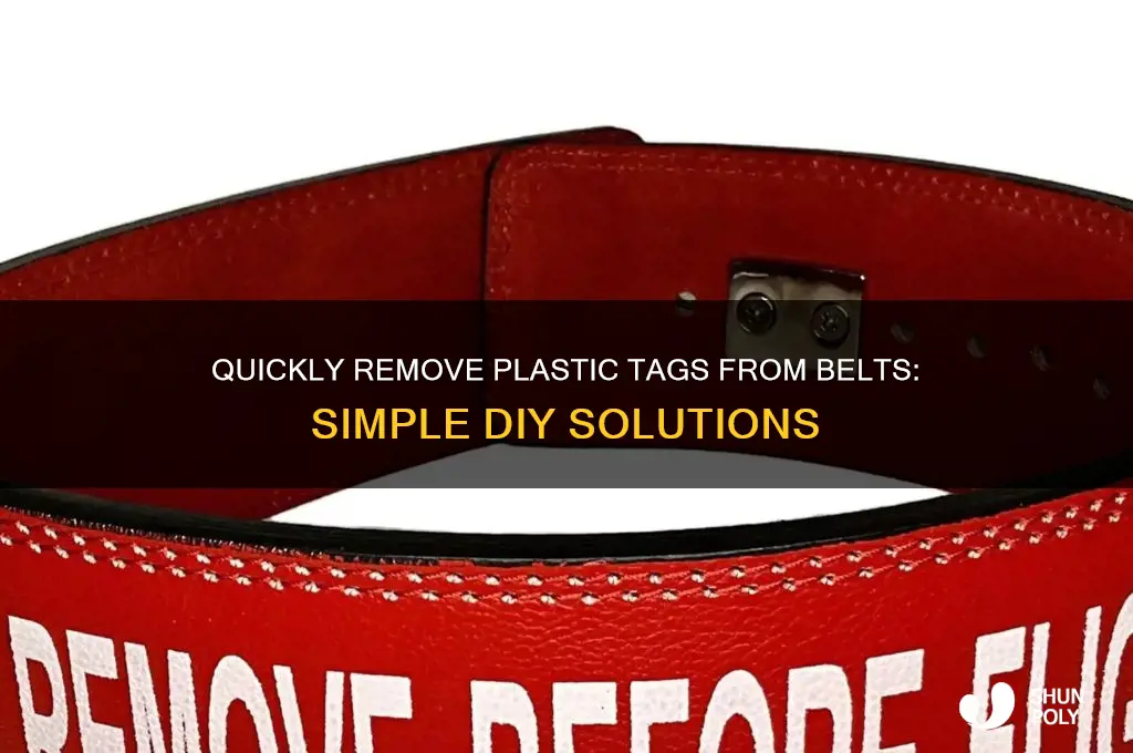 how to remove plastic tag from belt