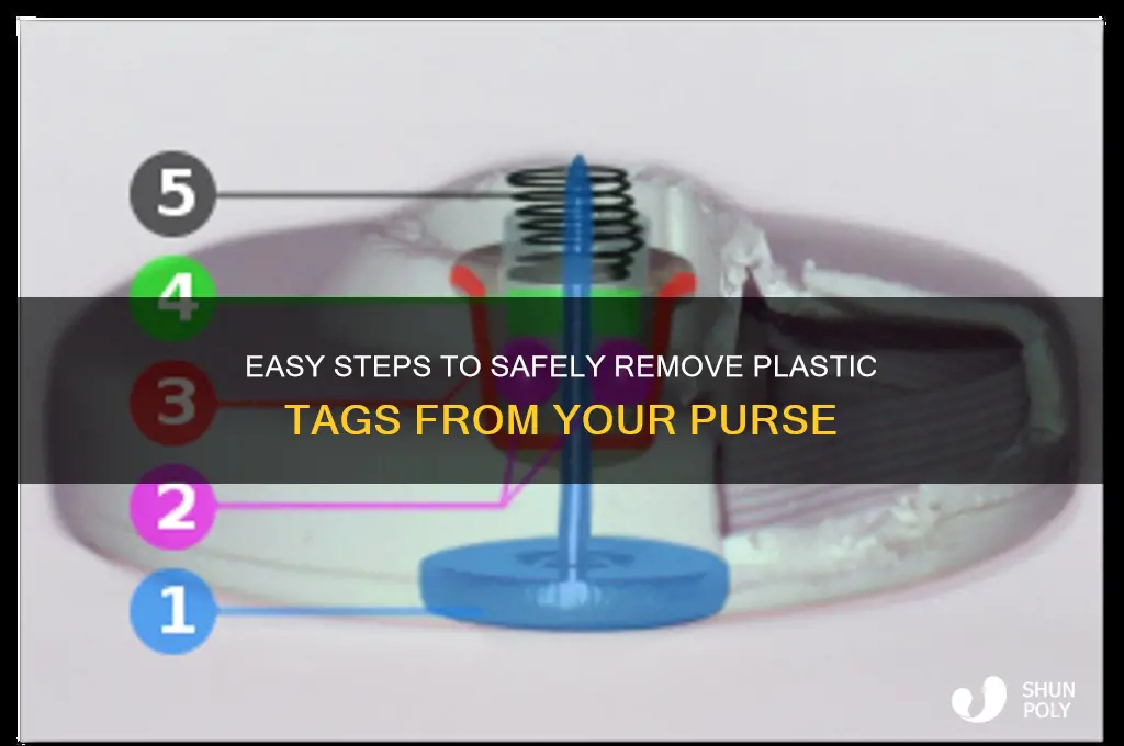 how to remove plastic tag from purse