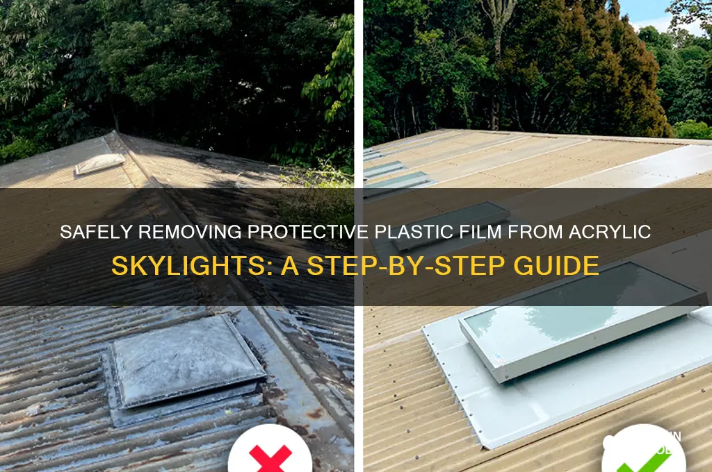 how to remove protective plastic film from acrylic skylights