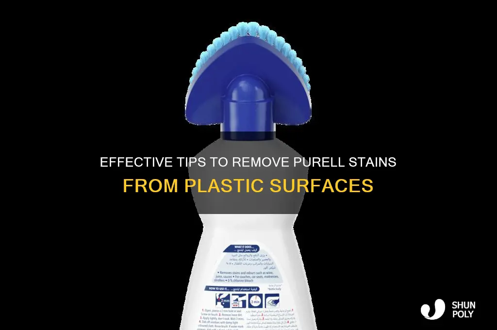 how to remove purell stain from plastic