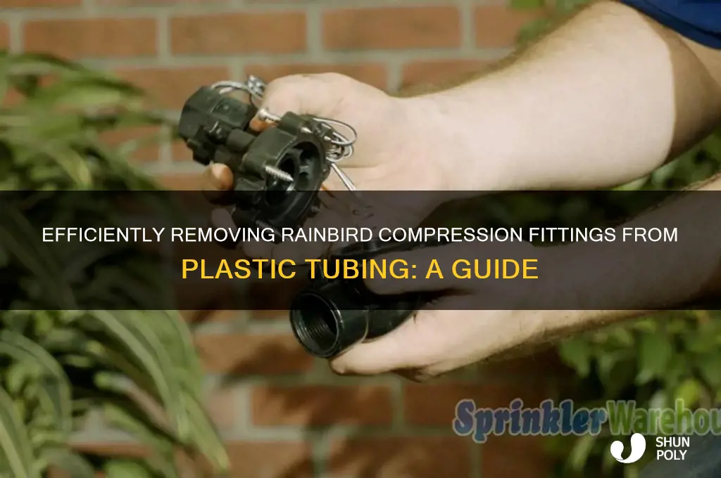 how to remove rainbird compression fitting from plastic tubing