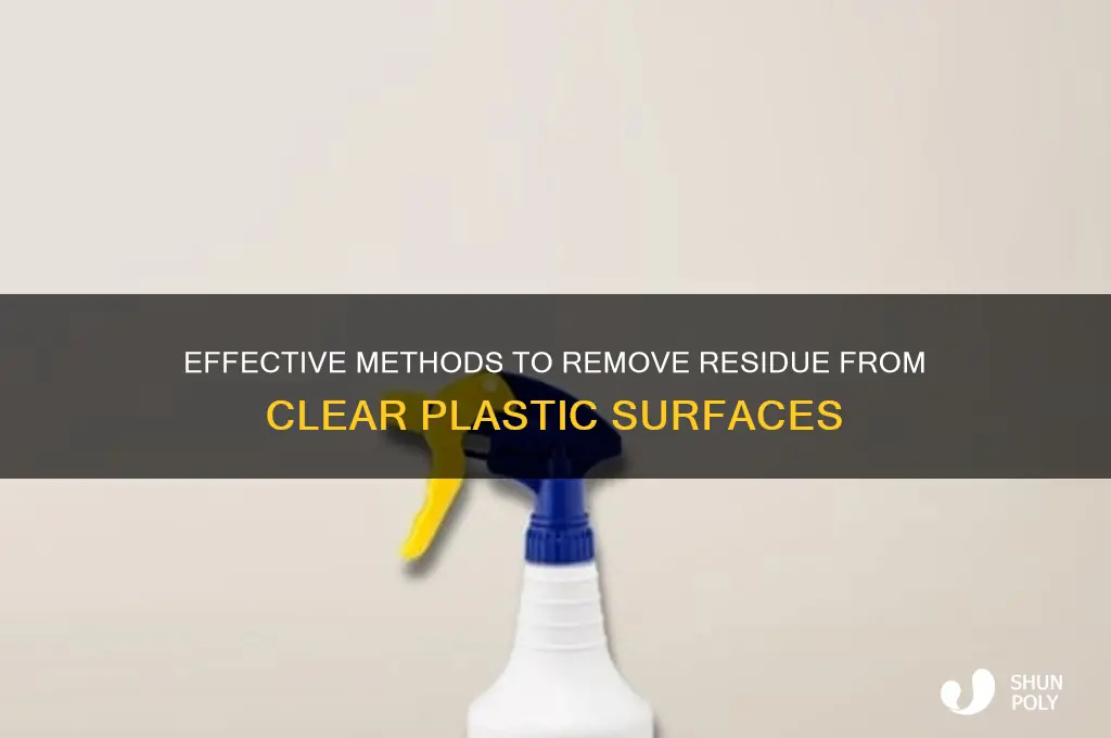 how to remove residue from clear plastic