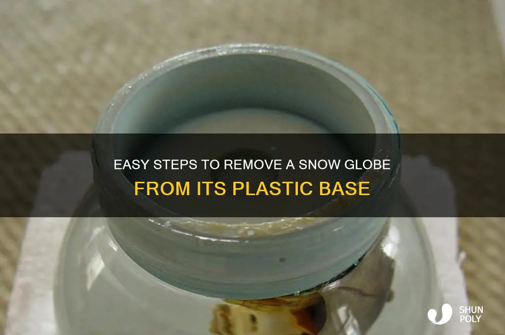 how to remove snow globe from a plastic base