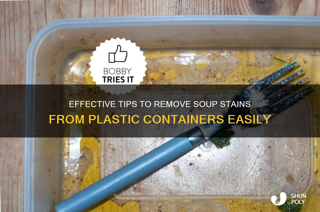 how to remove soup stains from plastic