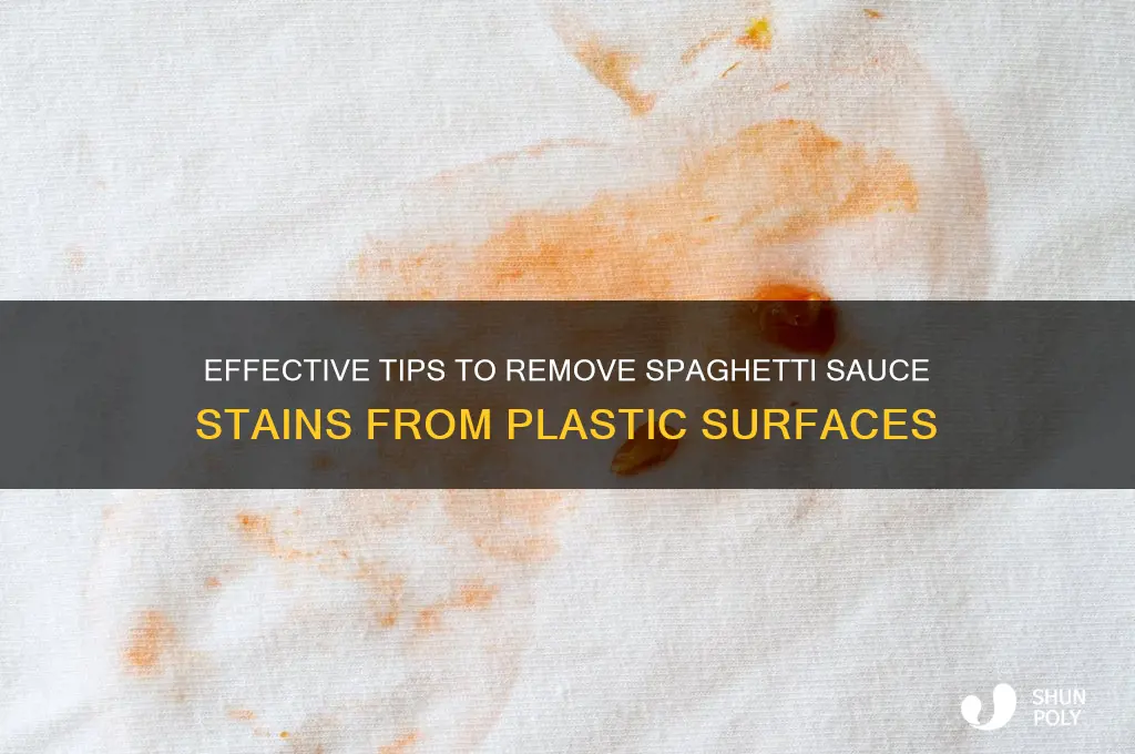 how to remove spaghetti sauce stain from plastic