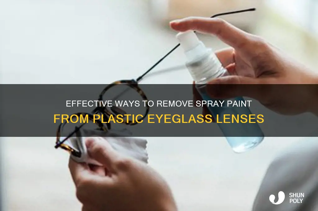 how to remove spray paint from eyeglassess with plastic lens