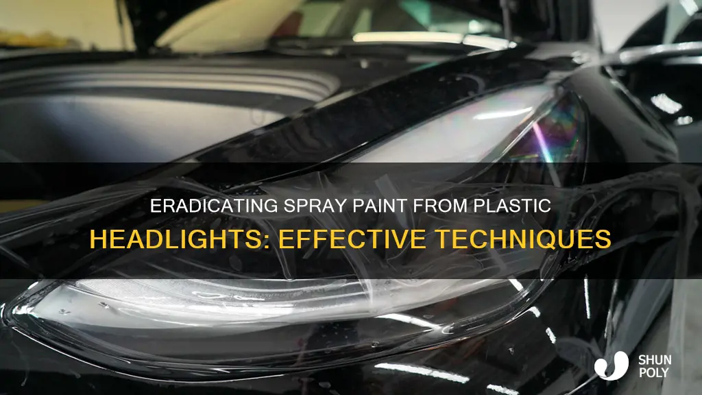 how to remove spray paint from plastic headlight