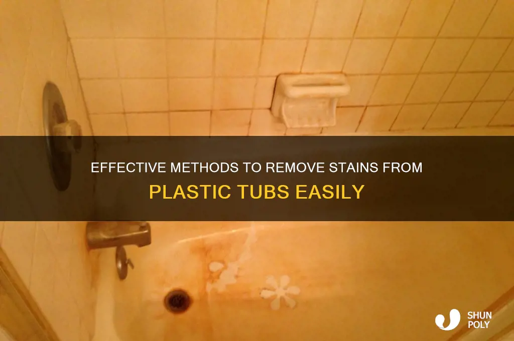 how to remove srains from plastic tub