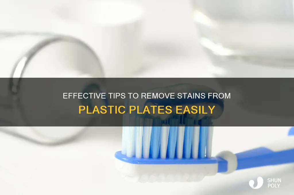 how to remove stain from plastic plates
