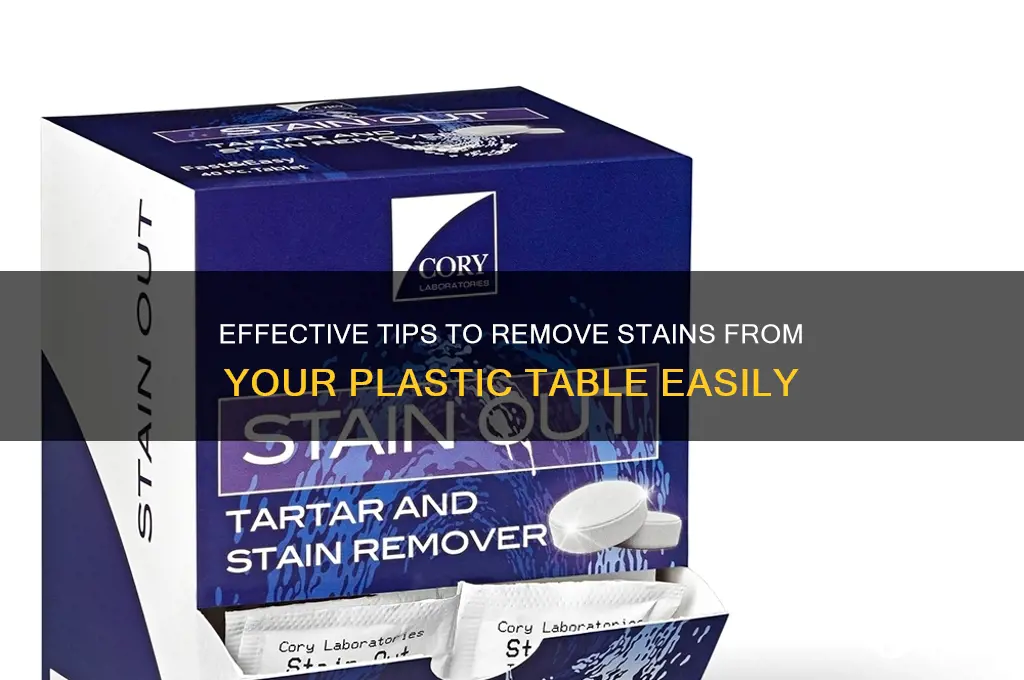 how to remove stain from plastic table