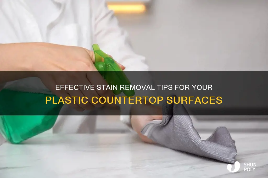 how to remove stains from plastic countertop