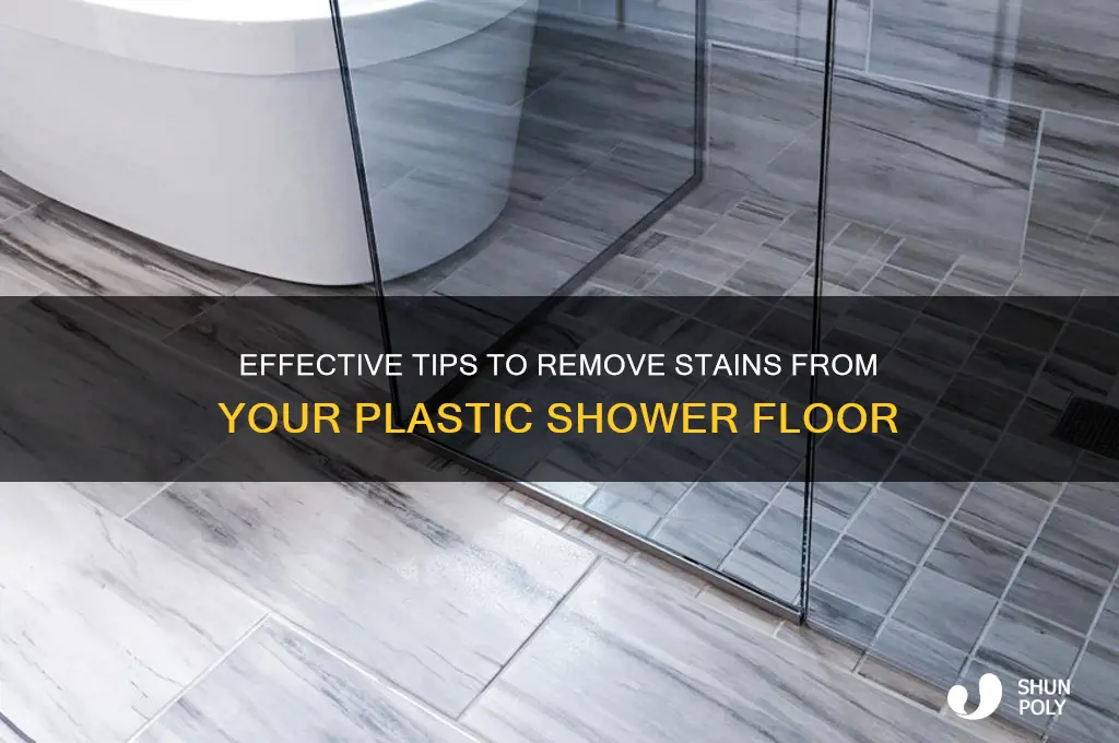 how to remove stains from plastic shower floor