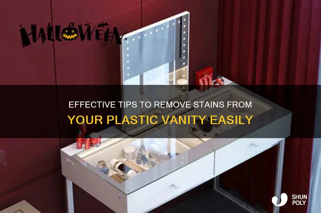 how to remove stains from plastic vanity