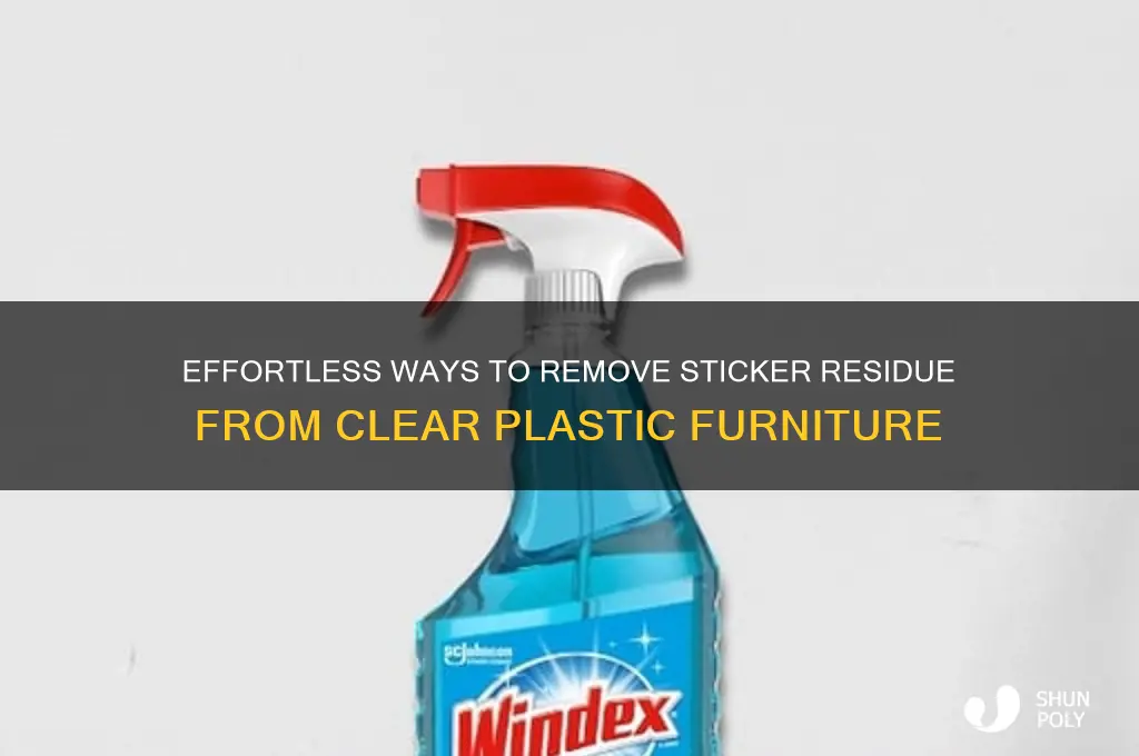 how to remove sticcker residue from clear plastic furniture