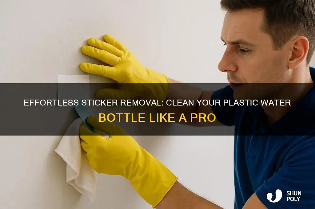 how to remove sticker from plastic water bottle