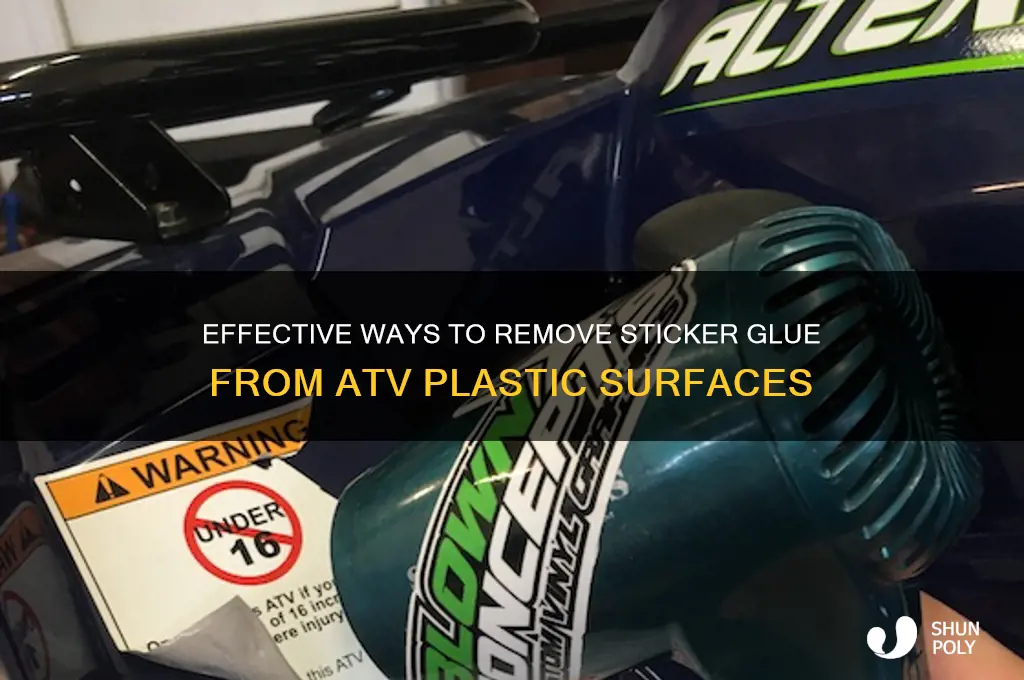 how to remove sticker glue from atv plastic