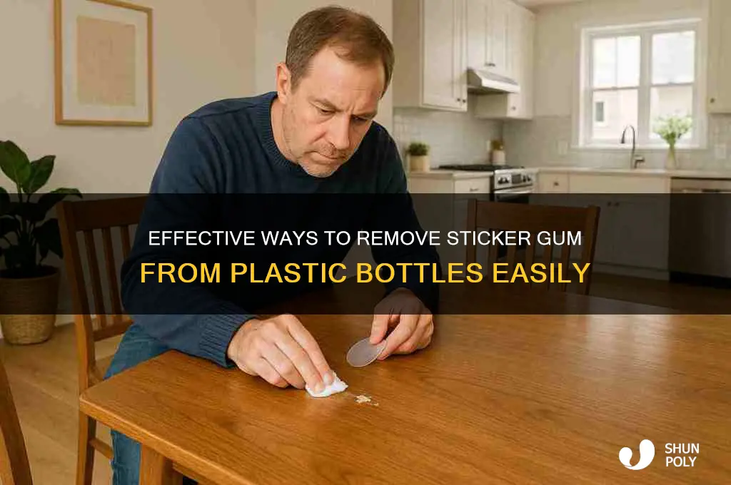 how to remove sticker gum from plastic bottles