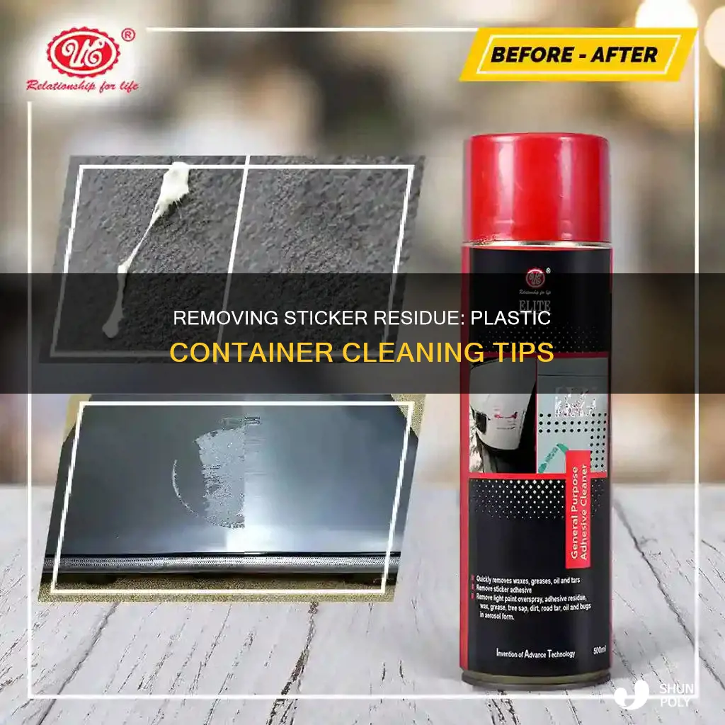 how to remove sticker residue from plastic containers